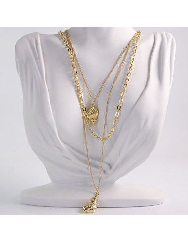 NASZYJNIK POTRÓJNY Z MUSZELKAMI LOLITA AKCESORIA