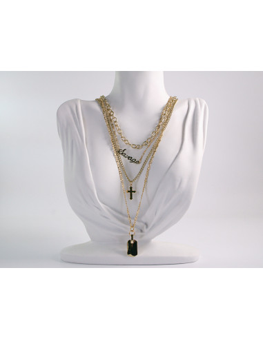 NASZYJNIK KOLIA CELEBRYTKA  4 łańcuszki  LOLITA...