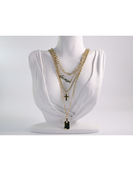 NASZYJNIK KOLIA CELEBRYTKA  4 łańcuszki  LOLITA AKCESORIA