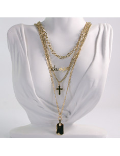 NASZYJNIK KOLIA CELEBRYTKA  4 łańcuszki  LOLITA AKCESORIA 2