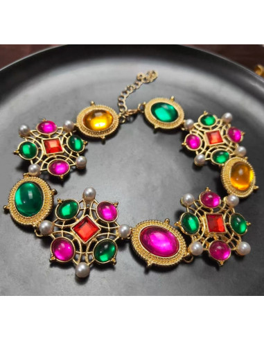 NASZYJNIK WIECZOROWY KOLOROWY POD SZYJĘ WIELKIE...