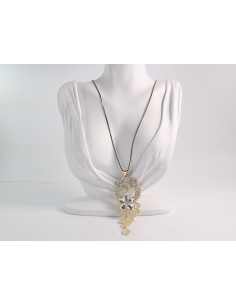 NASZYJNIK DŁUGI WISIOR WISIOR GRAFITOWY MEDALION Lolita... 2