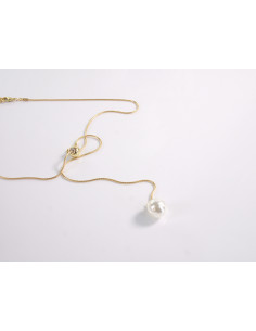 NASZYJNIK ZŁOTA KRAWATKA Z PERŁĄ POD SZYJĘ  Lolita Akcesoria 2