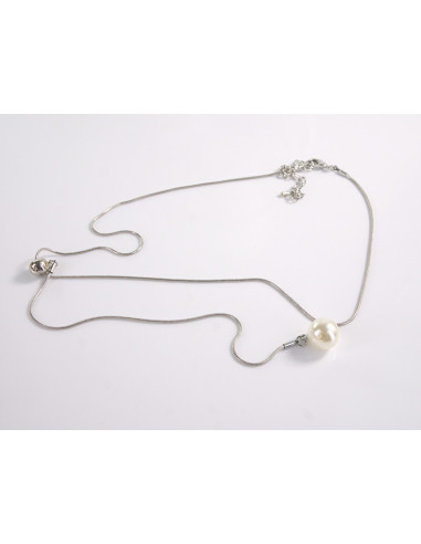 NASZYJNIK SREBRNA KRAWATKA Z PERŁĄ POD SZYJĘ...