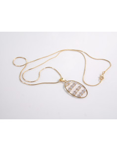 NASZYJNIK DŁUGI WISIOR WISIOR ZŁOTY MEDALION Lolita...