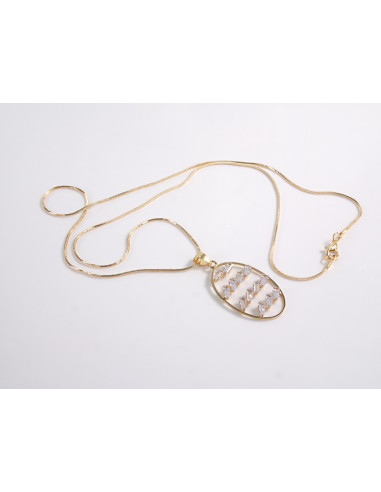 NASZYJNIK DŁUGI WISIOR WISIOR ZŁOTY MEDALION...