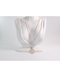 NASZYJNIK DŁUGI WISIOR WISIOR ZŁOTY MEDALION Lolita... 2