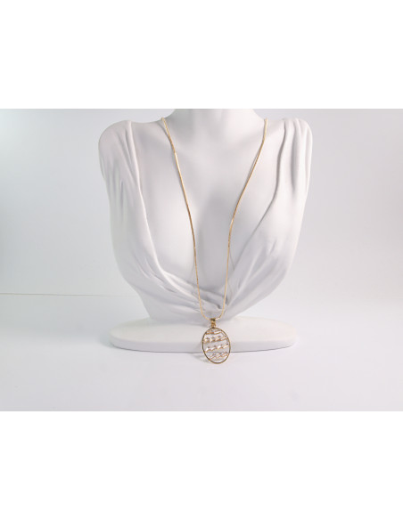 NASZYJNIK DŁUGI WISIOR WISIOR ZŁOTY MEDALION Lolita Akcesoria