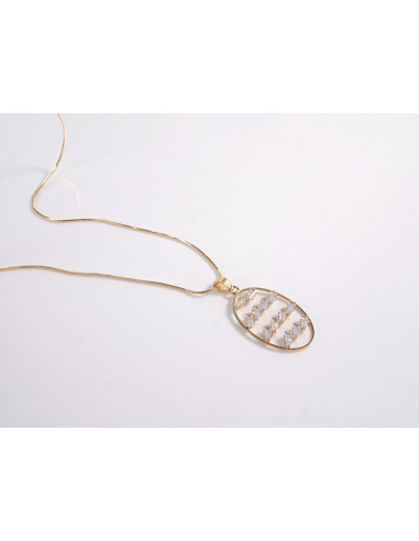 NASZYJNIK DŁUGI WISIOR WISIOR ZŁOTY MEDALION...