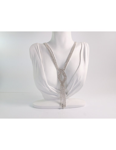 NASZYJNIK WIECZOROWY DŁUGI WISIOR KRAWATKA  Z...