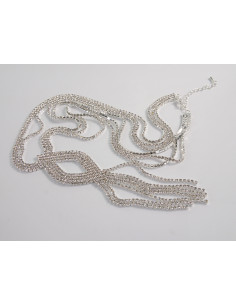 NASZYJNIK WIECZOROWY DŁUGI WISIOR KRAWATKA  Z CYRKONIAMI... 2