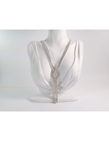 NASZYJNIK WIECZOROWY DŁUGI WISIOR KRAWATKA  Z...