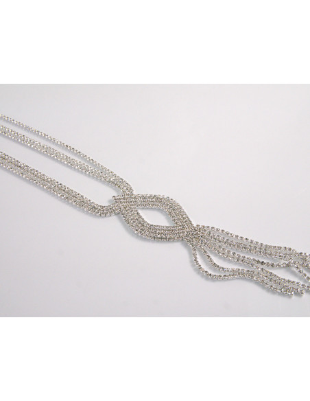 NASZYJNIK WIECZOROWY DŁUGI WISIOR KRAWATKA  Z CYRKONIAMI Lolita Akcesoria