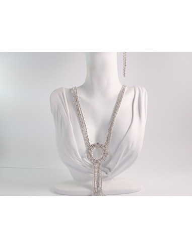 NASZYJNIK WIECZOROWY DŁUGI WISIOR KRAWATKA  Z...