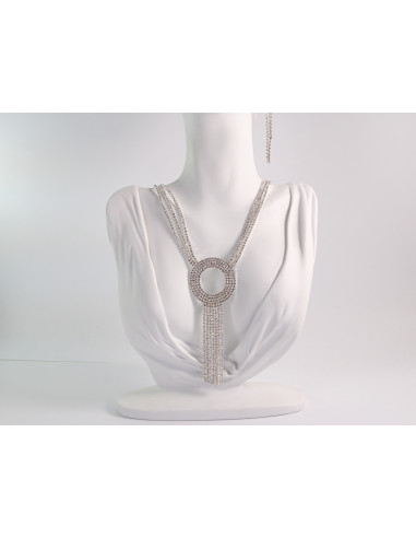 NASZYJNIK WIECZOROWY DŁUGI WISIOR KRAWATKA  Z...