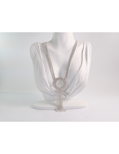 NASZYJNIK WIECZOROWY DŁUGI WISIOR KRAWATKA  Z...