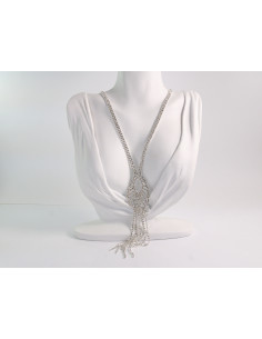 NASZYJNIK WIECZOROWY DŁUGI WISIOR KRAWATKA  Z CYRKONIAMI...