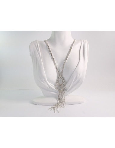 NASZYJNIK WIECZOROWY DŁUGI WISIOR KRAWATKA  Z...