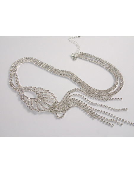 NASZYJNIK WIECZOROWY DŁUGI WISIOR KRAWATKA  Z CYRKONIAMI Lolita Akcesoria