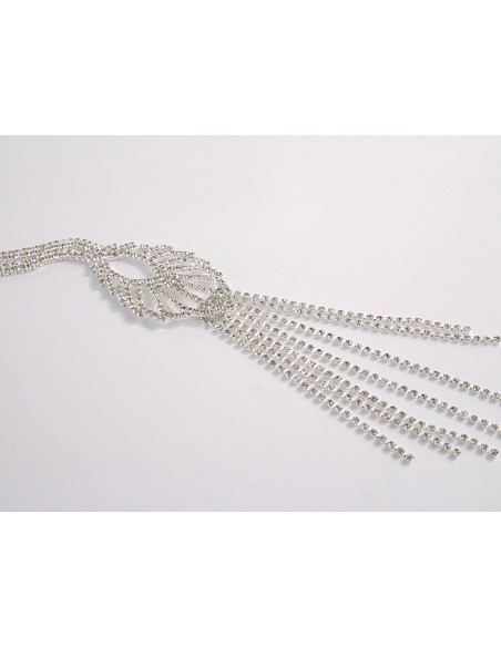 NASZYJNIK WIECZOROWY DŁUGI WISIOR KRAWATKA  Z CYRKONIAMI Lolita Akcesoria