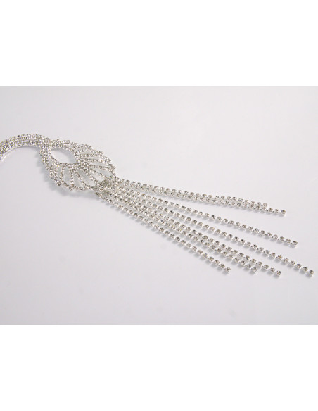 NASZYJNIK WIECZOROWY DŁUGI WISIOR KRAWATKA  Z CYRKONIAMI Lolita Akcesoria