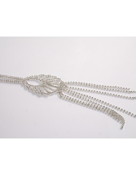 NASZYJNIK WIECZOROWY DŁUGI WISIOR KRAWATKA  Z CYRKONIAMI Lolita Akcesoria