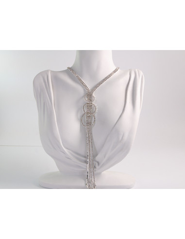 NASZYJNIK WIECZOROWY DŁUGI WISIOR KRAWATKA  Z...