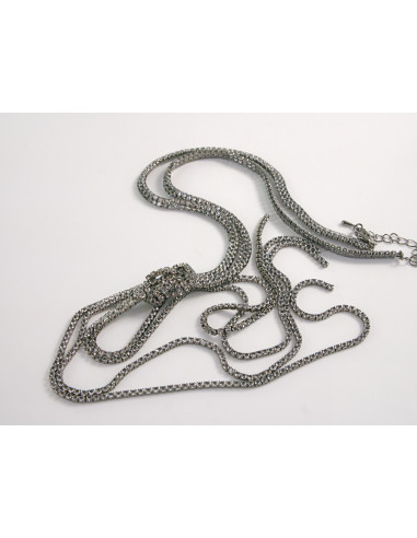 NASZYJNIK WIECZOROWY DŁUGI WĘZEŁ KRAWATKA  Z...