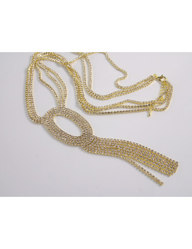 NASZYJNIK WIECZOROWY DŁUGI WĘZEŁ KRAWATKA  Z...