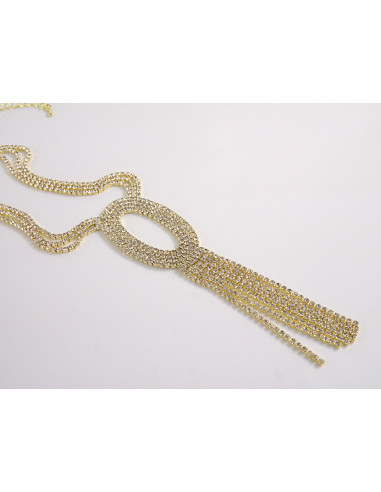 NASZYJNIK WIECZOROWY DŁUGI WĘZEŁ KRAWATKA  Z...