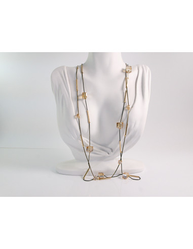 NASZYJNIK WIECZOROWY PODWÓJNY DŁUGI  Z...