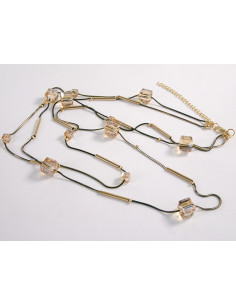 NASZYJNIK WIECZOROWY PODWÓJNY DŁUGI  Z KORALIKAMI Lolita... 2