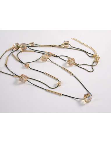 NASZYJNIK WIECZOROWY PODWÓJNY DŁUGI  Z...