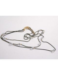 NASZYJNIK WIECZOROWY POTRÓJNY   Z KORALIKAMI Lolita... 2