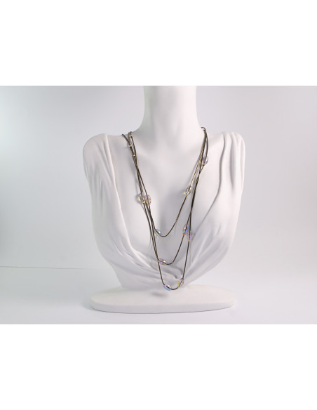 NASZYJNIK WIECZOROWY POTRÓJNY   Z KORALIKAMI Lolita Akcesoria