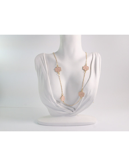 NASZYJNIK WIECZOROWY z RÓŻYCZKAMI RÓŻE  Lolita Akcesoria