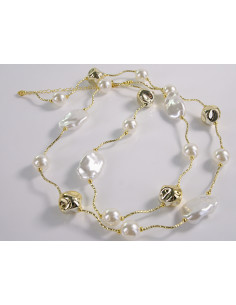 NASZYJNIK WIECZOROWY DŁUGI z PERŁAMI  PERŁY Lolita Akcesoria