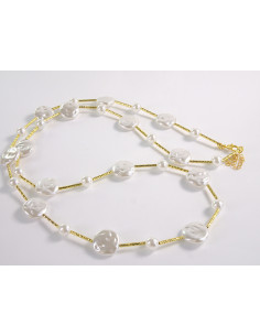 NASZYJNIK WIECZOROWY DŁUGI z PERŁAMI  PERŁY Lolita Akcesoria