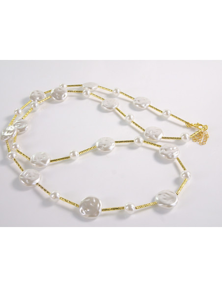 NASZYJNIK WIECZOROWY DŁUGI z PERŁAMI  PERŁY Lolita Akcesoria