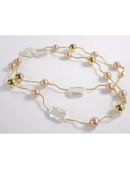 NASZYJNIK WIECZOROWY DŁUGI z PERŁAMI  PERŁY Lolita Akcesoria