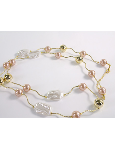 NASZYJNIK WIECZOROWY DŁUGI z PERŁAMI  PERŁY Lolita Akcesoria