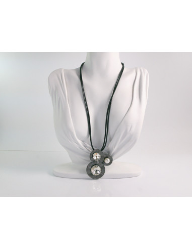 NASZYJNIK WIECZOROWY POD SZYJĘ MEDALION WISIOR...