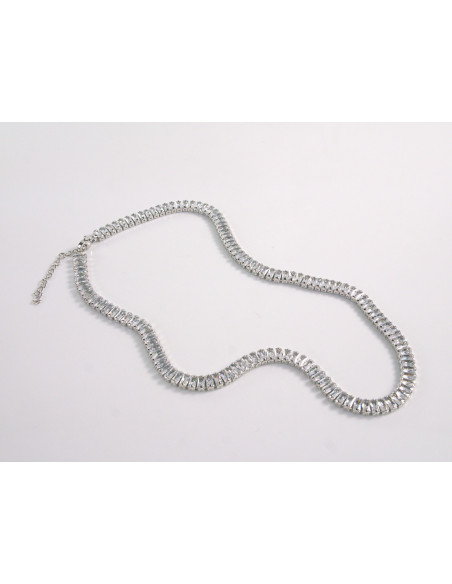 NASZYJNIK TENNIS KOLIA POD SZYJĘ CYRKONIE  Lolita Akcesoria SREBRNY