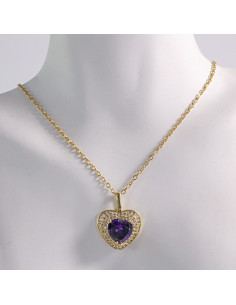 NASZYJNIK SERCE FIOLETOWY SERDUSZKO STAL CHIRURGICZNA... 2
