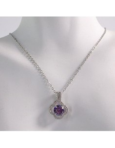 NASZYJNIK KWIAT FIOLETOWY KWIATEK STAL CHIRURGICZNA... 2