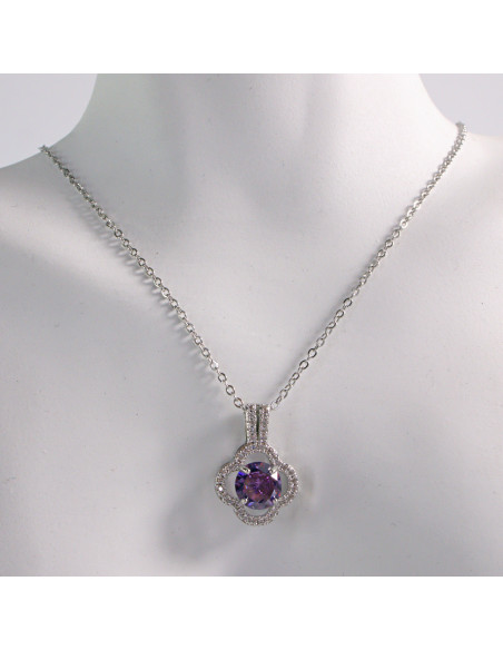 NASZYJNIK KWIAT FIOLETOWY KWIATEK STAL CHIRURGICZNA LOLITA AKCESORIA