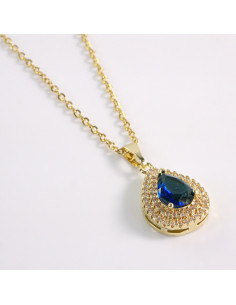 NASZYJNIK ŁEZKA NIEBIESKI KROPLA STAL CHIRURGICZNA LOLITA...