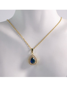 NASZYJNIK ŁEZKA NIEBIESKI KROPLA STAL CHIRURGICZNA LOLITA... 2