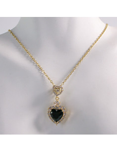 NASZYJNIK ZŁOTY SERCE CZARNY SERDUSZKO STAL CHIRURGICZNA... 2