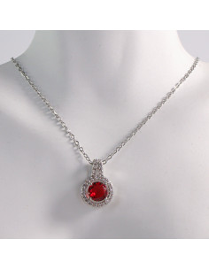 NASZYJNIK SREBRNY OKRĄG CZERWONY KOŁO STAL CHIRURGICZNA... 2